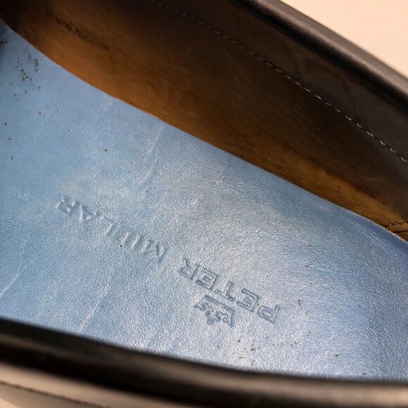 Peter Millar Men's Black Leather Slip On Loafers Driving Shoes Size 11.5M Brazil - Picture 12 of 13